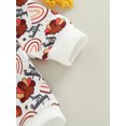 thumbnail image 6 of Qmyliery Infant Thanksgiving Day Romper, Long Sleeve Round Neck Cartoon Letter Print Bodysuit,0-24 Months, 6 of 7