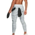 thumbnail image 6 of OSOLU Solid Color Men's Fitness Casual Mid-Waisted Trousers Zipper Pocket Sports Sweatpants Pants Daily Relaxed Fit Breathable Bottoms, 6 of 8