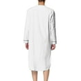 thumbnail image 3 of Cenuakty Men's Nightshirt Sleepwear Casual Long-Sleeve V Neck Henley Sleep Shirt Loungewear with Pocket, 3 of 6