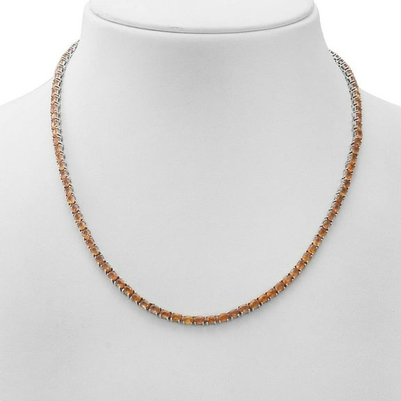 Citrine Tennis Necklace in Platinum Over Sterling Silver, November birthstone necklace, Women Necklace, Citrine Necklace,Citrine Gemstone,