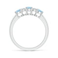 thumbnail image 2 of Angara Natural 0.4 Ct. Aquamarine with Diamond Three Stone Ring in 14K White Gold for Women (Ring Size: 7), 2 of 9