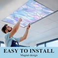 thumbnail image 6 of Stained Glass Fluorescent Light Covers, Blue Purple Floral Geometric Magnetic Light Covers for Ceiling Lights, Fluorescent Ceiling Shade Filters for Classroom Bedroom Office 4x2Ft x 3PCS, 6 of 8
