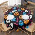 thumbnail image 3 of Happy Halloween Table Cloth Waterproof Spillproof Round Table Covers Horror Pumpkin Ghost Table Cloths for Halloween Birthday Wedding Graduation (60x60 inches), 3 of 6