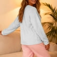 thumbnail image 6 of Pajamas for Women Set Fleece Pajamas Tops Long Sleeve Thermal Pullover Winter Warm Crewneck Shirts Soft Fuzzy Loungewear, 6 of 6