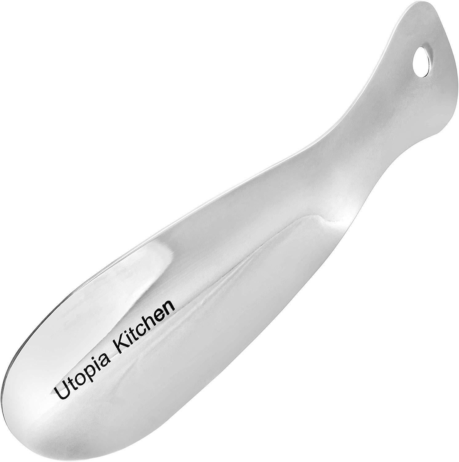 Metal Shoe Horn 7.5 inch Shoe-horn Double Sided Stainless Steel by Utopia Home 