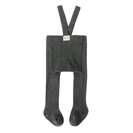 

Baby Girl Tights Footed Pantyhose with Suspenders Stretch Overalls Stockings Infant Leggings