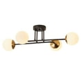thumbnail image 4 of Aiwen Contemporary 4 Lights Semi Flush Mount Ceiling Lamp With Glass Opal Shade, 4 of 9