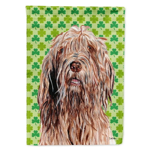 Carolines Treasures SC9733CHF Otterhound Lucky Shamrock St. Patricks Day House Flag House Size multicolor