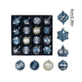 thumbnail image 3 of Honeplcked 24Pcs Blue Christmas Ball Ornaments Set, 2.36 Inch Assorted Shaped Shatterproof Christmas Decorations Tree Balls Hanging for Xmas Tree Wedding Party Holiday Decor, 3 of 6