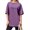 Purple, variant on Summer Solid Color Women Loose T-shirt Crew Neck Casual Oversize Drop Shoulder Shirt Tops