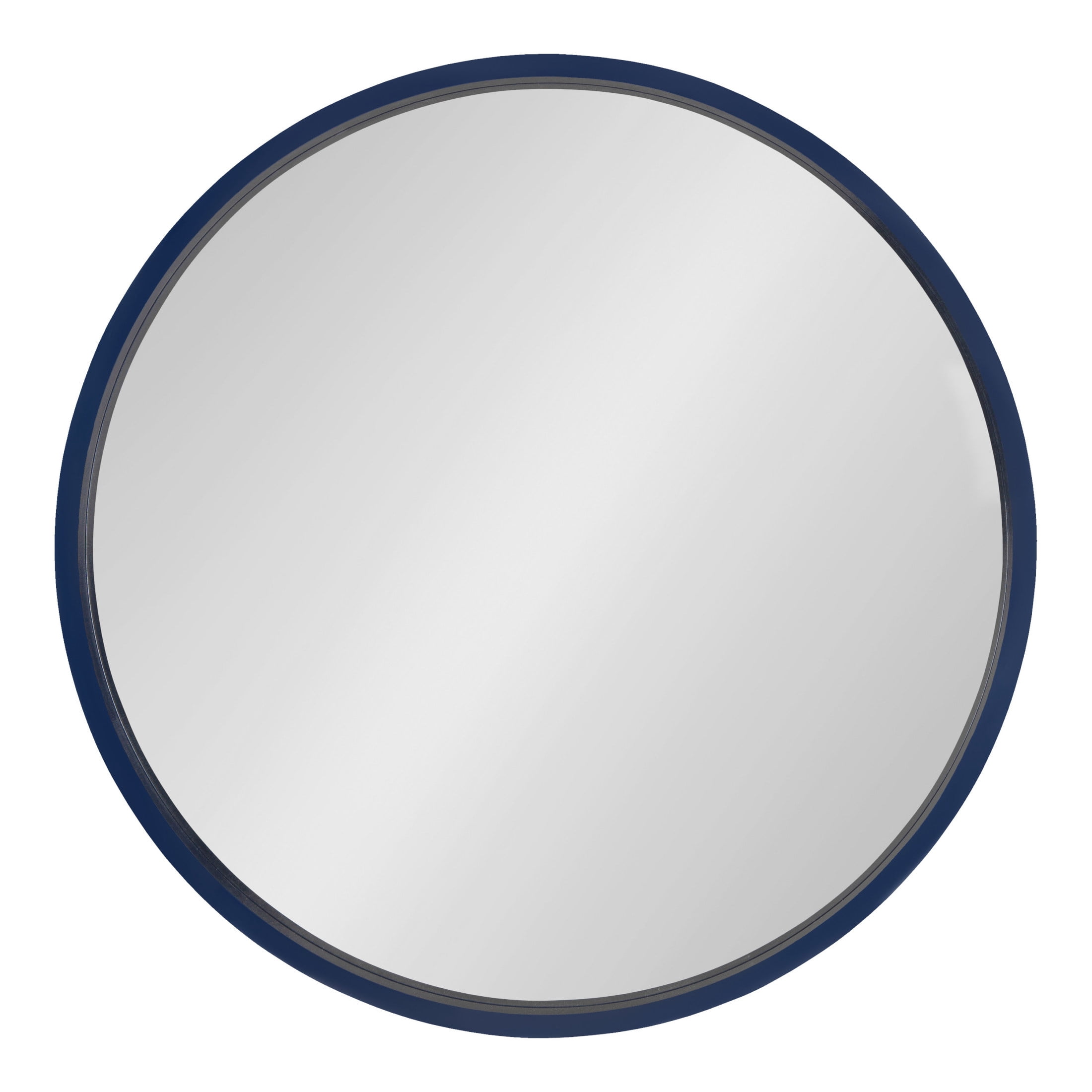Kate and Laurel Travis Round Wood Wall Mirror, 26 Inch Diameter, Navy Blue, Modern Circle Mirror for Use as Bathroom Mirror for Over Sink or Cute Dorm Room Decor
