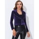 thumbnail image 3 of Chaqueta de motociclista Allegra K Terciopelo Mujer Púrpura M, 3 of 5