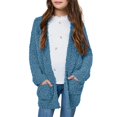 thumbnail image 2 of Posijego Girls Fleece Cardigans Long Sleeve Fuzzy Open Front Soft Cardigan Jacket Outerwear with Pockets, 2 of 7