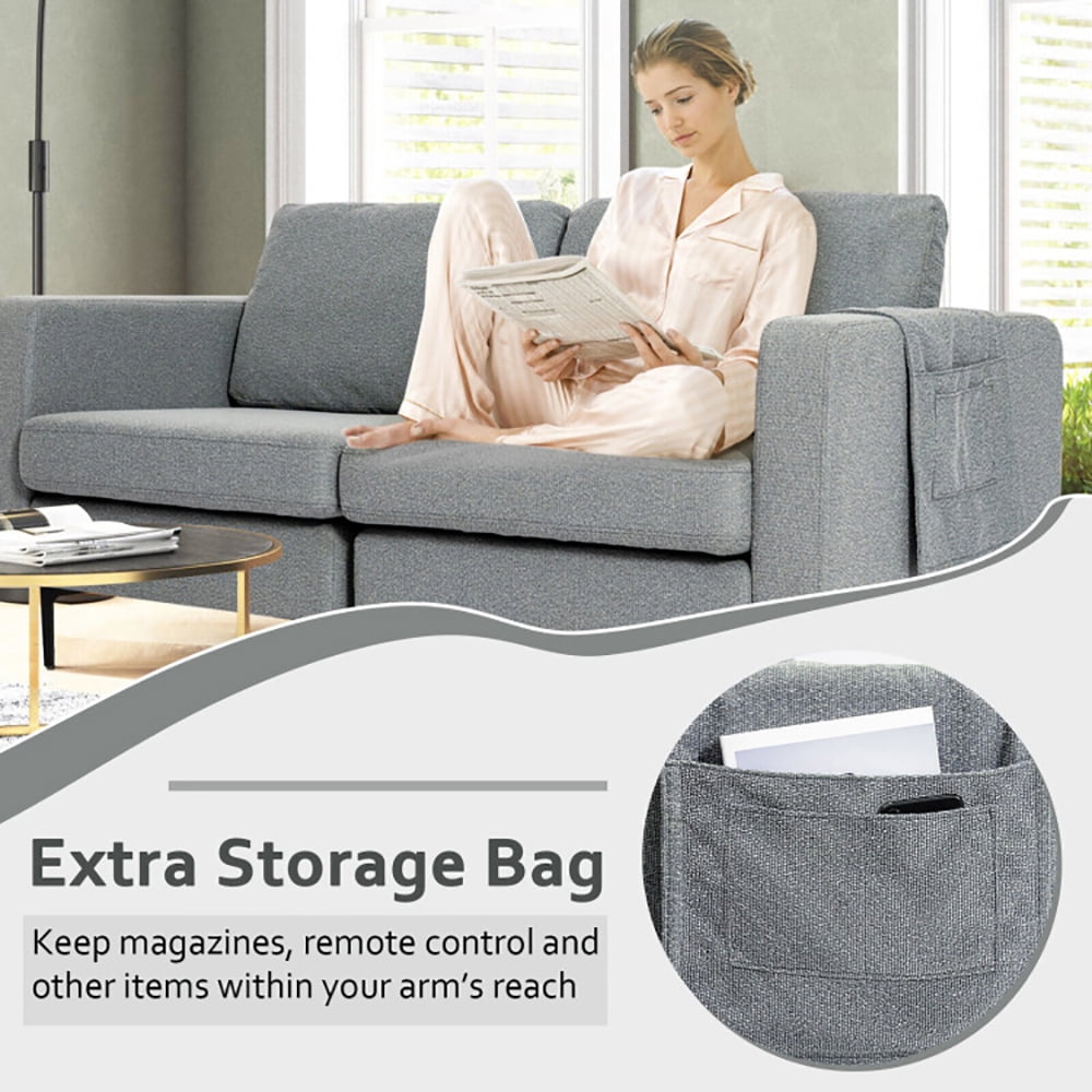 Finihen Sectional Sofa Couch, Convertible Sectional Sofa with Reversible Ottoman-2-Seat, for Living Room, Gray Finihen Sectional Sofa Couch, Convertible Sectional Sofa with Reversible Ottoman-2-Seat, for Living Room, Gray