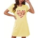 thumbnail image 4 of Camisón corto de talla grande para mujer, camisón de manga corta con estampado de pecho a la moda, camisón para mujer, 4 of 5