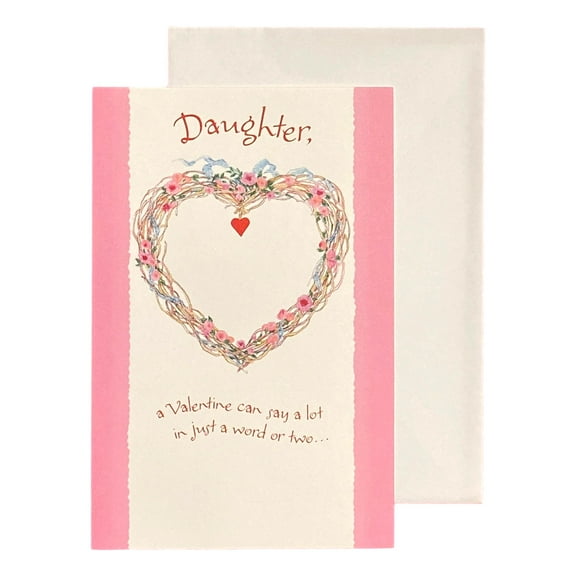 Valentine's Day Greeting Card for Daughter - Daughter, a valentine can say a lot in just a word or two...; Hearts and Flowers