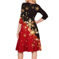 thumbnail image 4 of Women's Cocktail Dresses 3/4 Sleeve Vintage Wedding Guest Christmas Dress for Holiday Parties and Special Events,Red,XL, 4 of 5