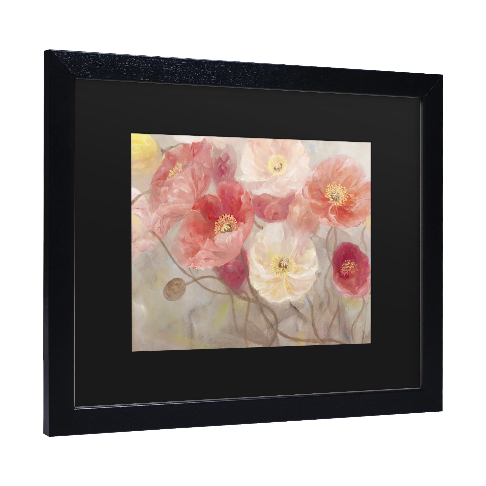 Li Bo 'Wild Poppies I' Matted Framed Art