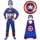 thumbnail image 2 of Disfraz de Capitán América para niños y niñas, mono de superhéroe, escudo y guantes, disfraz muscular de Halloween xuanjing unisex, 2 of 2