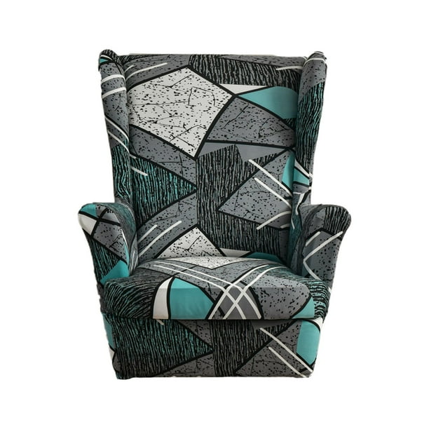 Moderna funda elástica antideslizante para silla de ala, reutilizable, transpirable, elástica, suave, protector de muebles, fundas para sillones para comedor, sala de estar Gris oscuro Macarena Funda Sillón