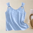 thumbnail image 5 of Pxiakgy Women's Cotton Linen Tank Tops Racerback Tops Lightweight Gauze Shirts Mexican Shirts V Neck Tops Athletic Shirts Cute Spring Summer Tops for Women 2026 Soft Comfy Blouse Vacation Outfits S, 5 of 6