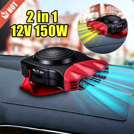 - Car Heater Heating Cooling Fan Warm Winter 150W 12V Hot Gift Windscreen Demister Windshield Heat Defroster Cool Summer Universal Vehicle Van SUV Truck