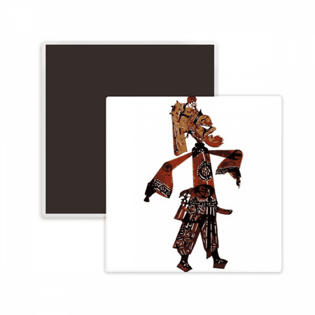 

China Shadow Play Chinese Opera Square Ceracs Fridge Magnet Keepsake Memento