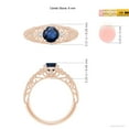 thumbnail image 5 of ANGARA Natural 1 Ct Aeon Solitaire Sapphire Filigree Engagement Ring in 14K Rose Gold for Women (Size-6mm) | September Birthstone, Anniversary, Jewelry Gift for Women | Natural Sapphire Ring, 5 of 10