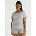 thumbnail image 2 of Joyspun Women's Cotton Blend T-Shirt and Shorts Pajama Set, 2-Piece, Sizes S to 3X, 2 of 6