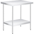 thumbnail image 1 of Bingirl Table de Préparation en Acier Inoxydable 36 x 24 Pouces avec Tablette Inférieure Réglable Table Commerciale Robuste avec Tablette Inférieure Réglable pour Usage Extérieur Restaurants Hôtels Fonctionne, 1 of 5