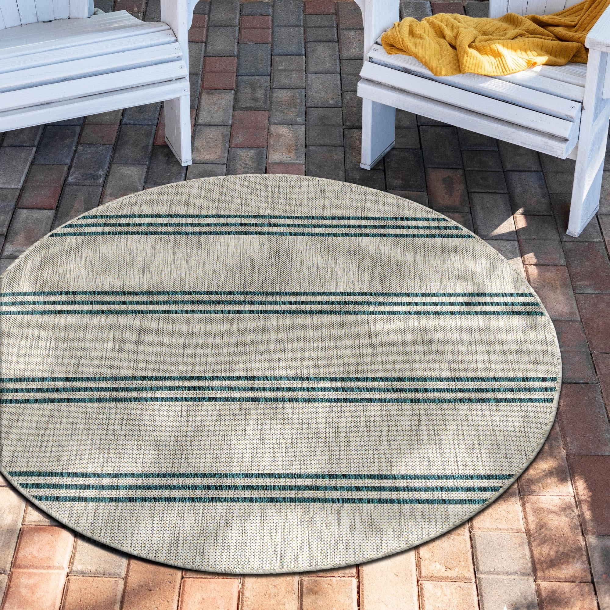 Rugs.com Jill Zarin Outdoor Collection Rug – 6' 7 Round Light Gray ...