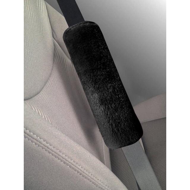 Coussin d’épaule pour ceinture de sécurité Auto Drive en fausse peau de mouton pour adultes et enfants, protection de voyage douce et confortable, noir