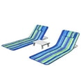 thumbnail image 1 of Gymax 3PCS Folding Beach Mat Set Adjustable Beach Lounge Chair & Side Table Set Stripe, 1 of 10