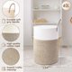 thumbnail image 3 of Cesto de lavandería tejido de cuerda (1 unidad), contenedor de almacenamiento grande, cesto plegable natural para organizar la ropa en el dormitorio con asa resistente, 3 of 9