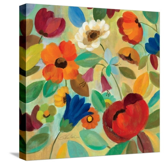 Art.com Summer Floral IV Stretched Canvas Print Wall Art by Silvia Vassileva, 16" x 16"