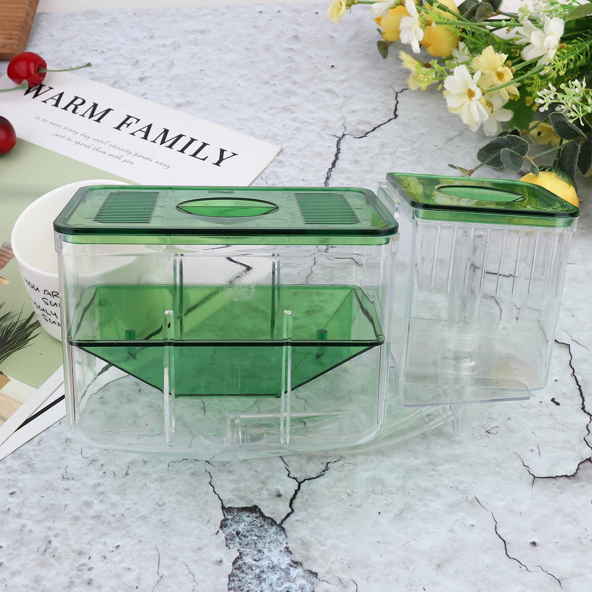 UPOUART Isolated Breeding Tank for Fish and Shrimp with Transparent Acrylic Design