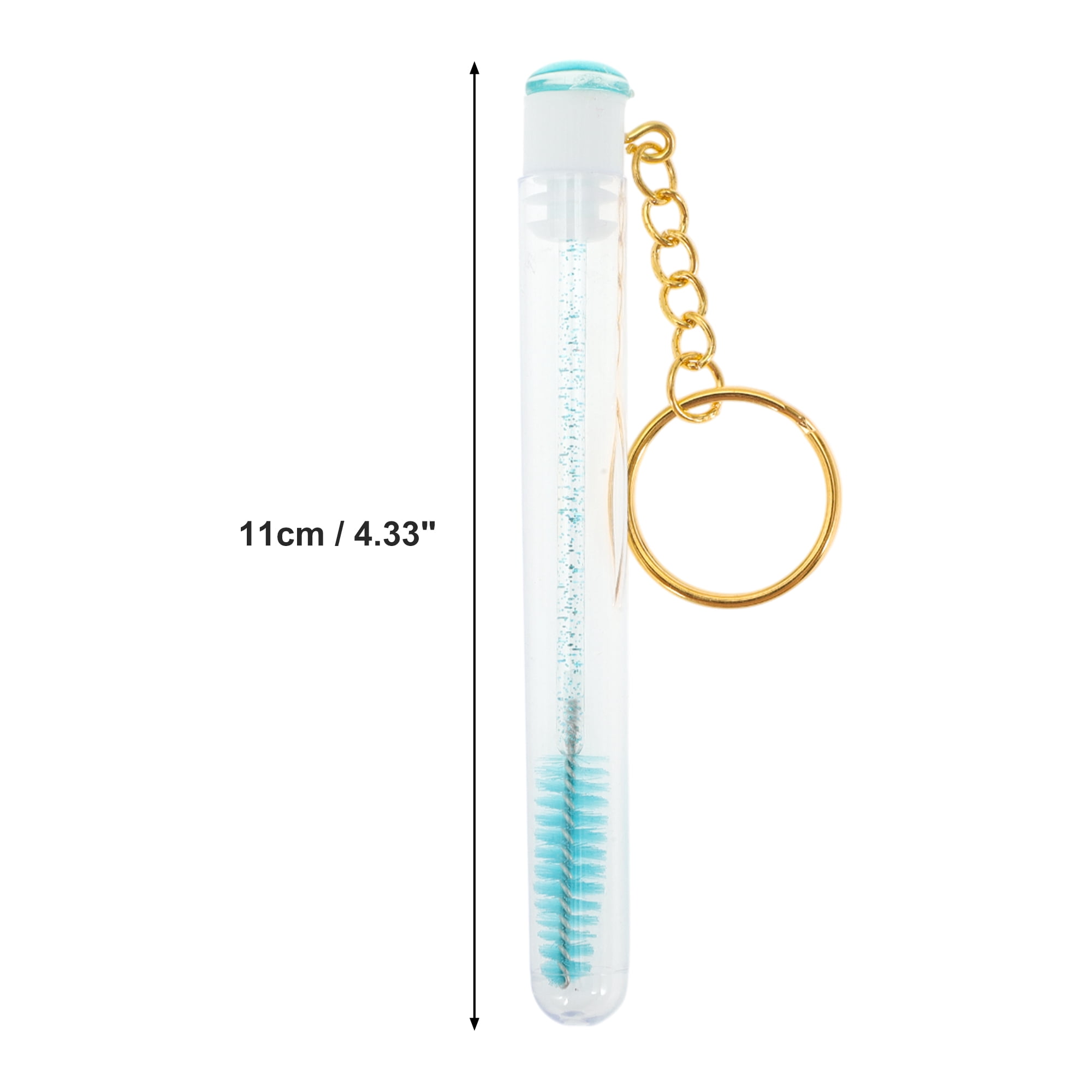 Unique Bargains 1 Pc Compact Eyelash Brush in Tube Design with Gold-Tone Buckle Green