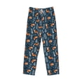 thumbnail image 6 of Daiia Playful Foxes Forest Blues Men's Sleep Pant with Pockets and Drawstring,Pajama Pants-Small, 6 of 9