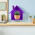 thumbnail image 2 of WEUVEB Rustic Wood Shelves House Shaped Bookshelf Simple Style 1Set, 2 of 8