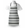 thumbnail image 3 of Grey Apron Timeless Old Nordic Linked Motif with Triangles and Touchy Artisan Picture Work of Art, Unisex Kitchen Bib Apron with Adjustable Neck for Cooking Baking Gardening, White, by Ambesonne, 3 of 3