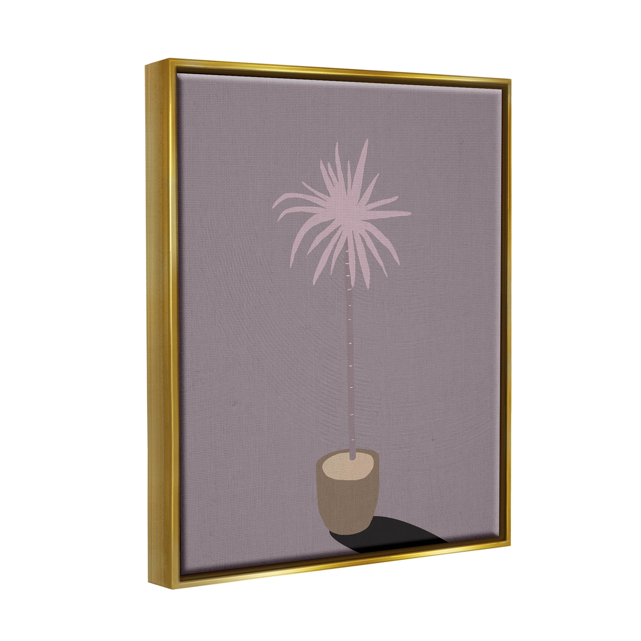 Contemporary Potted Palm Tree Botanical & Floral Graphic Art Metallic Gold Framed Art Print Wall Art