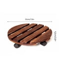 thumbnail image 1 of Soporte para maceta de madera, base para maceta, bandeja móvil, bandeja para flores con rueda universal, bandeja redonda para flores de madera carbonizada, rendimiento sólido, 1 of 7