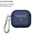 thumbnail image 3 of Allytech Case Compatible with AirPods 3rd Generation (2021 Released), Lychee Texture PU Leather Anti-Scratch Skin with Key-Chain Accessories for Women Men Case for Air-Pods 3 2021, Blue, 3 of 5