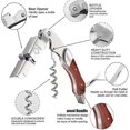 thumbnail image 2 of Professional Waiter Corkscrew Wine Key for Bartenders ,With Long Rosewood Handle Stainless Steel Handle Wine Opener (Rose Wood 3 Packs)12.2*2.8CM, 2 of 4