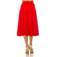 thumbnail image 4 of Moa Collection Women's Flared Lightweight Elastic Midi A-line Skirt, 4 of 6