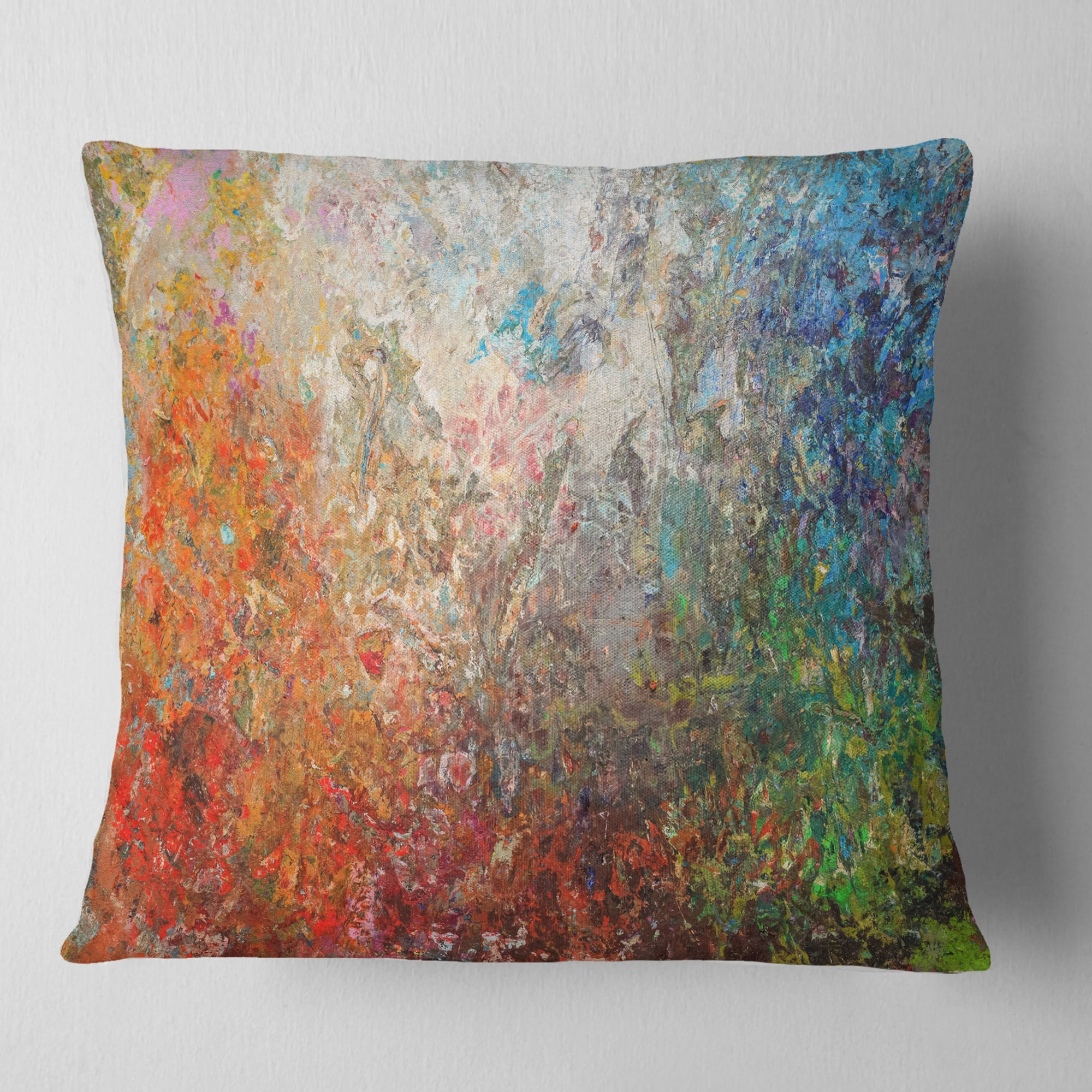 Designart Board Stained Abstract Art - Abstract Throw Pillow - 16x16