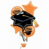 Anagram Congrats Grad School Colors Graduation 6pc Balloon Pack, Orange