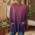 thumbnail image 4 of Wowcloth Women's Ombre Long Sleeve Top, Casual Loose Fit with Pockets for Daily Wear and Travel, 4 of 7