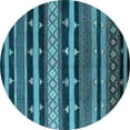 thumbnail image 1 of Ahgly Company Indoor Round Solid Light Blue Modern Area Rugs, 6' Round, 1 of 4