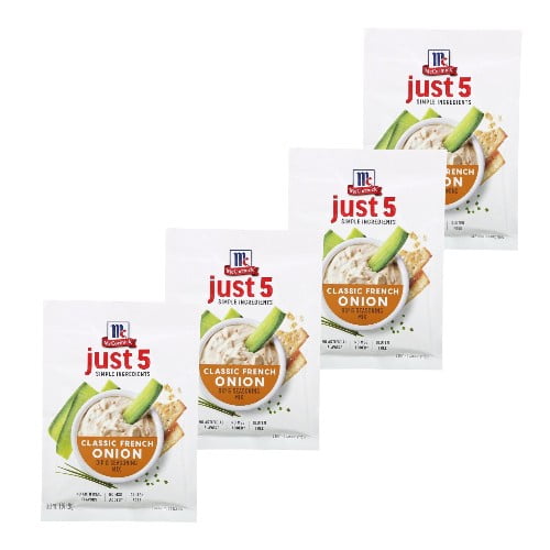 4 Pack ) McCormick Just 5 Simple Ingredients Classic French Onion Dip & Seasoning Mix, 1 Oz
